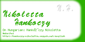 nikoletta hankoczy business card